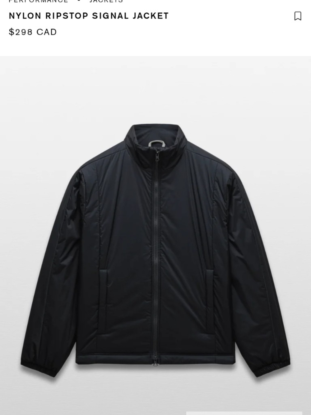 NWOT Reigning Champ Nylon Ripstop Signal Jacket Navy Large
